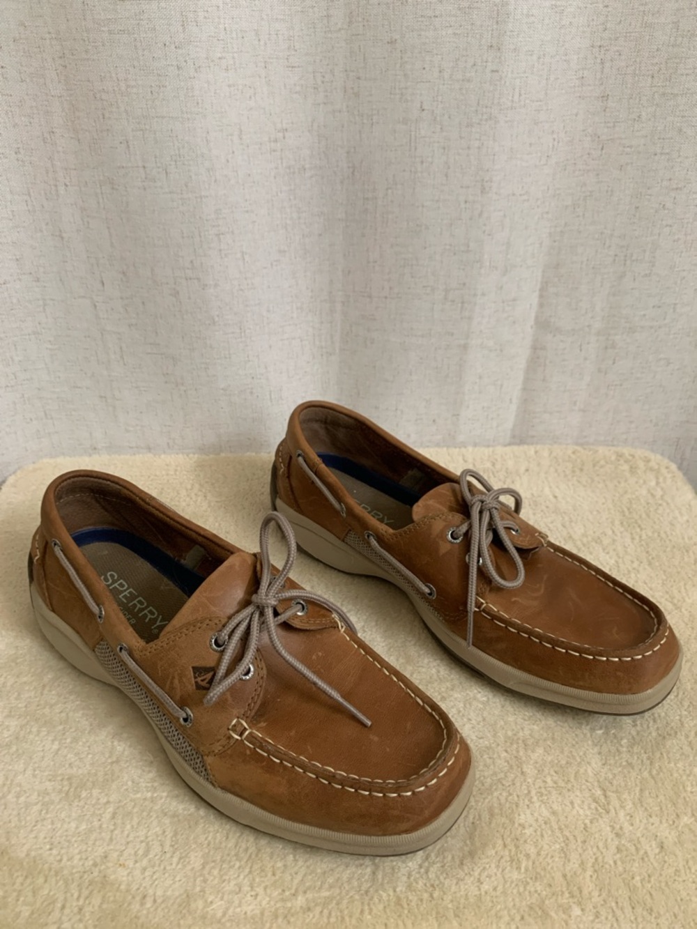 Sperry Top-Sider Billfish 3-Eye Brown Suede Moc Toe Boat Shoes Leather Size 10